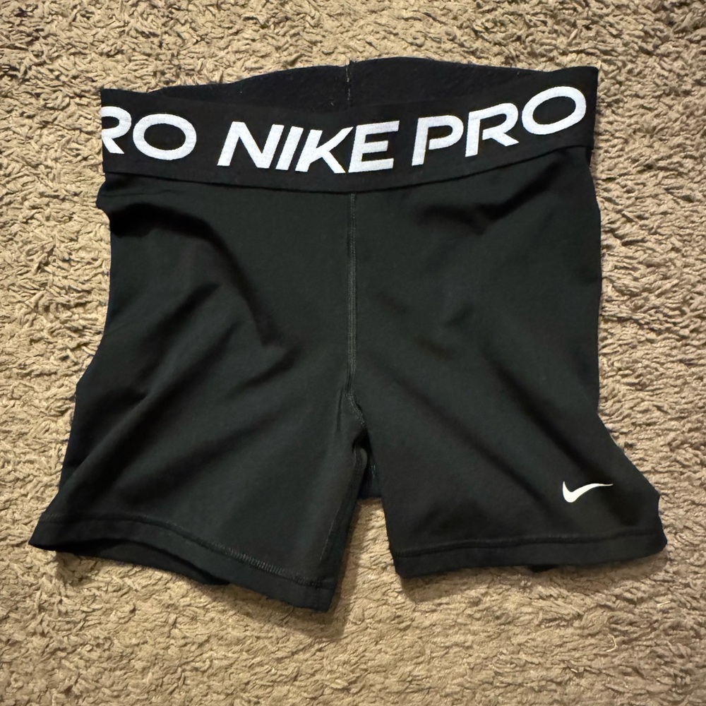 Nike Pro Black Shorts with White Logo
